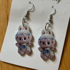 Cute Labubu Earrings with Goggles